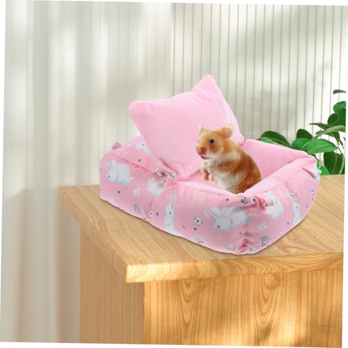 TOGEVAL Kuscheliges Warmes Kleintier Bett aus Gepolstert für Meerschweinchen Hamster Frettchen und Chinchilla mit Niedlichem Muster Winterfester Schlafplatz und Rückzugsort von TOGEVAL