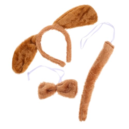 TOGEVAL Kuscheliges Welpen kostüm mit Braunem Plüsch hundekopfband Ohren und Fliege Bequemes Hund Cosplay Zubehör für Party Bühne Fotoshooting und Verkleidung TOGEVAL Kuscheliges Welpen kostüm mit Braunem Plüsch hundekopfband Ohren und Fliege Bequemes Hund Cosplay Zubehör für Party Bühne Fotoshooting und Verkleidung von TOGEVAL