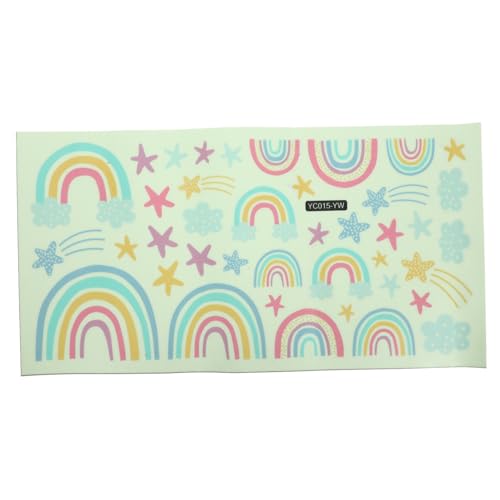 TOGEVAL Leuchtende Sternen wandaufkleber Regenbogen Wandtattoo Selbstklebend Abnehmbar Kinderzimmer Dekoration Warme Atmosphäre Fördernd Wiederverwendbar von TOGEVAL