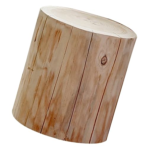 TOGEVAL Massiver Hocker Multifunktionaler Hocker für Wohnzimmer Schlafzimmer Eingangsbereich Rustikaler Stabiler Schemel als Nachttisch Fußablage oder Dekoration Durchmesser Höhe von TOGEVAL