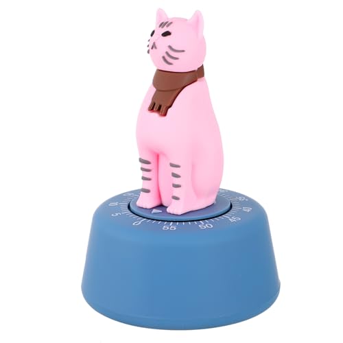 TOGEVAL Mechanischer Küchentimer Cartoon Katze Küchenwecker mit Starken Alarm Einfacher Aufzieh Timer für Backen Kochen Haushalt und Zeitmanagement Batteriefrei Vielseitig Einsetzbar von TOGEVAL