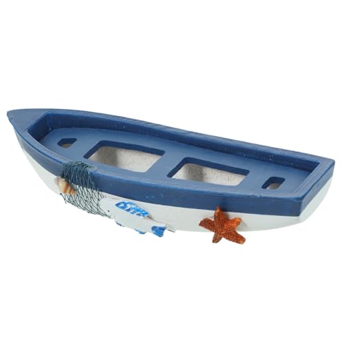 TOGEVAL Mediterranes Segelboot Modell Holzpiratenschiff Deko Kleine Desktop Figur Tischdekoration Leicht Tragbar Für Büro Wohnzimmer von TOGEVAL