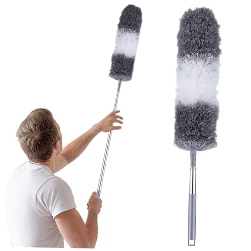 TOGEVAL Mikrofaser-staubwedel Mit Verlängerungsstange Für Ventilatoren Und Hohe Decken Flexibler Staubreiniger Zum Einfachen Aufhängen Und Effektiver Staubentfernung von TOGEVAL
