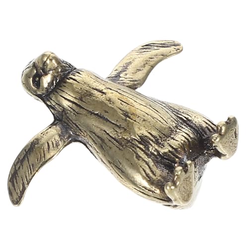TOGEVAL Mini Messing Pinguin Skulptur Realistische Vintage Tischdekoration aus Massivem Messing Robustes Miniatur Tierornament für Schreibtisch Bücherregal und Sammler Zuhause oder Büro von TOGEVAL