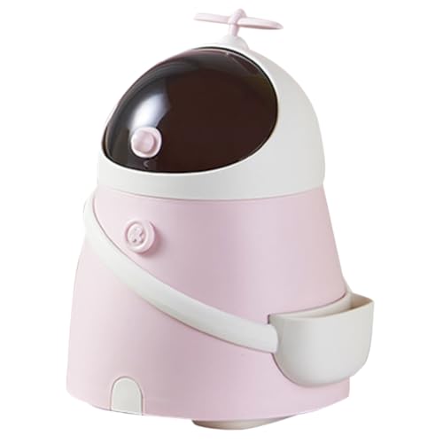 TOGEVAL Mini Mülleimer Astronaut Niedlicher Desktop Abfalleimer für Wohnheim und Kinderzimmer Stabiler Süßes Design Hygienisch und Leicht zu Reinigen von TOGEVAL