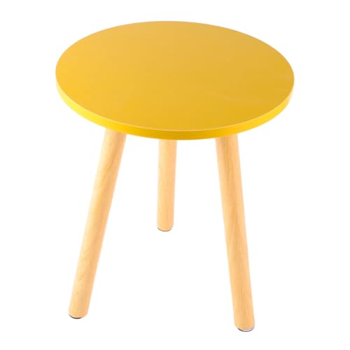 TOGEVAL Moderner Couchtisch Holz Rund Skandinavisch Minimalistischer Beistelltisch für Wohnzimmer Schlafzimmer Büro Wohnräume Gelb TOGEVAL Moderner Couchtisch Holz Rund Skandinavisch Minimalistischer Beistelltisch für Wohnzimmer Schlafzimmer Büro Wohnräume Gelb von TOGEVAL