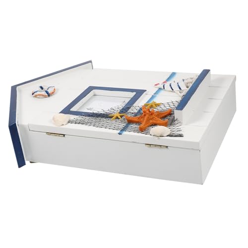 TOGEVAL Multifunktionale Schlüsselbox Wandmontage Mediterrane Schlüsselaufbewahrung Kreative Hausdekoration Blaues Segelboot Design für Küche Flur Eingang von TOGEVAL