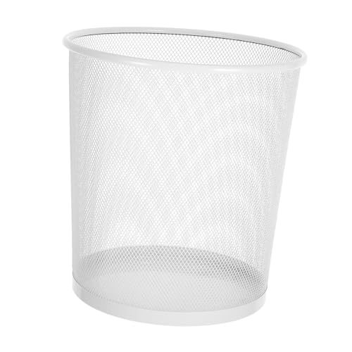 TOGEVAL Multifunktionaler Runder Papierkorb aus Metall mit Feinem Mesh Kleiner Abfalleimer für Büro und Zuhause Robuster Desktop Mülleimer Dekorativer Mülleimer für Schreibtisch von TOGEVAL