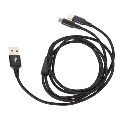 TOGEVAL Nylon Geflochtenes Dual USB Ladekabel C Schnellladekabel Datenkabel Schwarz Langlebig für Zuhause Auto Büro Reise von TOGEVAL