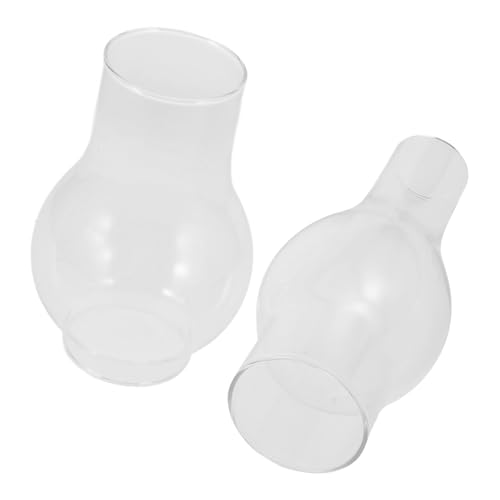 TOGEVAL 2stücke Glasrohr Für Öllampe Ersatz-klar-glas-lampenschirm Für Petroleumlampe Kleiner Abdeckkamin Für Öllampe Passend Für Öllampenteile Langlebig Und Verschleißfest von TOGEVAL