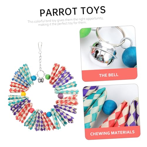 TOGEVAL Papagei Kauspielzeug Schaukel Bunt Langlebig Vogel Käfig Zubehör für Wellensittiche Nymphensittiche und Kleine Papageien zur Intelligenzförderung und Schnabelpflege von TOGEVAL