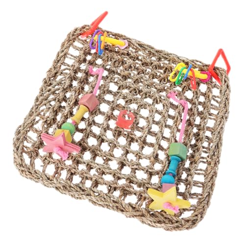 TOGEVAL Papageienspielzeug Hängematte aus Seegras mit Aufhängehaken Langlebiges Vogel kauspielzeug für Wellensittiche und Nymphensittiche Kletternetz und Futtersuche Vogelkäfig Zubehör TOGEVAL Papageienspielzeug Hängematte aus Seegras mit Aufhängehaken Langlebiges Vogel kauspielzeug für Wellensittiche und Nymphensittiche Kletternetz und Futtersuche Vogelkäfig Zubehör von TOGEVAL