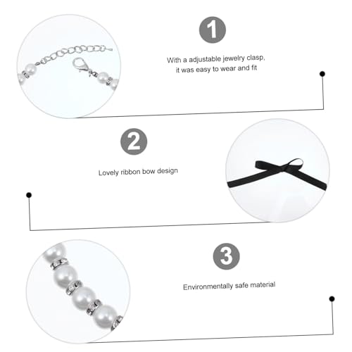 TOGEVAL Perlenhalsband für Haustiere Verstellbar Komfortables Katzen Hundehalsband Weiß Schmuck für Hochzeit und Alltag von TOGEVAL
