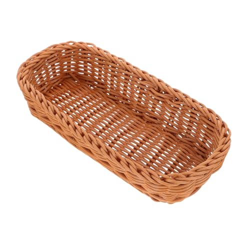 TOGEVAL Plastik Rattan Besteckkorb Aufbewahrungskorb mit Geflochtenem Design Langlebiger Utensilienhalter für Messer Gabeln Essstäbchen Platzsparend und Stilvoll für Küchenbuffets von TOGEVAL