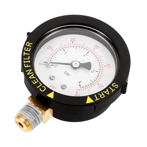 TOGEVAL Pooldruckmesser Manometer für Schwimmbad Aquarium wasserfilter Kompakter Robuster Edelstahl druckanzeiger für Präzise Druckmessung im Heimgebrauch von TOGEVAL
