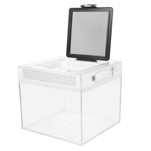 TOGEVAL Praktische Reptilienbox mit Transparentem Gehäuse Magnetischem Schiebedeckel Langlebig und Bruchsicher Geeignet für Eidechsen Kleine Schildkröten Frösche Vogelspinnen und von TOGEVAL