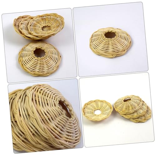 TOGEVAL Rattan Geflochtener Lampenschirm Vintage Deckenleuchte Lichtschutz Sanft Machend Natürlich Für Wohnzimmer Schlafzimmer Restaurant Deko von TOGEVAL