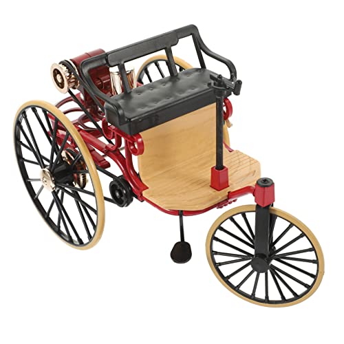 TOGEVAL Retro Dreirad Modell Rustikales Ornament Praktische Handgefertigte Deko für Wohnzimmer Büro Langlebige Retro Dekoration Weinrot Geschenkidee von TOGEVAL