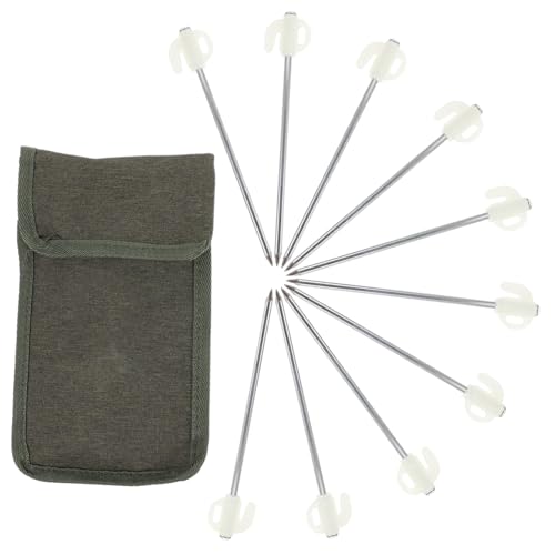 TOGEVAL Robuste Zeltheringe aus Edelstahl Teiliges mit Leuchtenden Nägeln und Oxford Stoffbeutel Wetterfeste Bodenanker für Outdoor Camping Stabile Fixierung Feste Boden Einfach zu von TOGEVAL