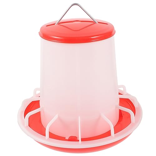 TOGEVAL Robuster Wiederverwendbarer Kunststoff Futtertrog mit Deckel und Verschleißfest für Küken Hühner und Geflügel Einfacher Sicherer Futterspender für Hühner und Tauben von TOGEVAL