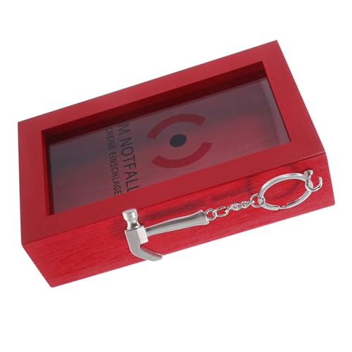 TOGEVAL Rote Holz Geschenkbox mit Schiebedeckel und Transparentem Sichtfenster Staubgeschützt Multifunktionale Spardose für Geld Schmuck und Sammlerstücke Festlich Langlebig Dekorativ von TOGEVAL