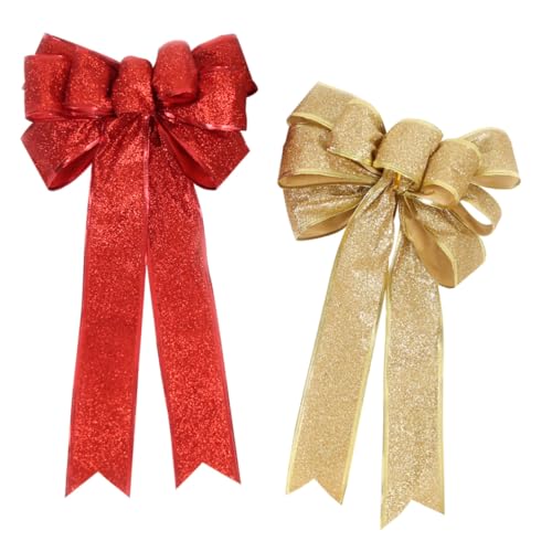 TOGEVAL Rote und Goldene Weihnachtsschleifen Glitzer Kleine Dekorative Schleifen für Weihnachtsbaum Geschenkverpackung DIY Basteln und Festliche Weihnachtsdeko Kleine Schleifen TOGEVAL Rote und Goldene Weihnachtsschleifen Glitzer Kleine Dekorative Schleifen für Weihnachtsbaum Geschenkverpackung DIY Basteln und Festliche Weihnachtsdeko Kleine Schleifen von TOGEVAL