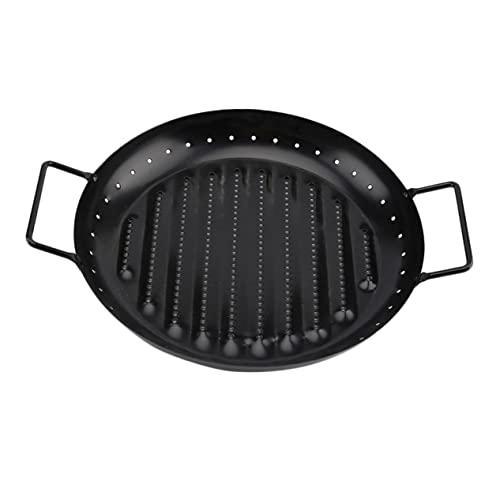 TOGEVAL Runde Antihaftbeschichtete Grillpfanne aus Kohlenstoffstahl Vielseitig für Gasherde Gleichmäßige Hitzeverteilung Kratzfest Leicht zu Reinigen für Outdoor barbecue und von TOGEVAL