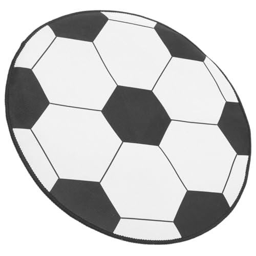 TOGEVAL Runder Fußball Teppich Rutschfester Kinderzimmer Teppich mit Cartoon Motiv Weicher Polyester Bodenmatte Dekorativer Spielteppich für Wohnzimmer Schlafzimmer und Eingangsbereich von TOGEVAL