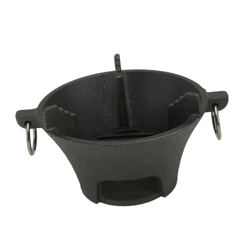 TOGEVAL Runder Holzkohlegrill aus Gusseisen und Langlebig für Outdoor Camping Picknick und Tragbarer Barbecue Grill mit Robuster Grillfläche für Langanhaltenden Gebrauch von TOGEVAL