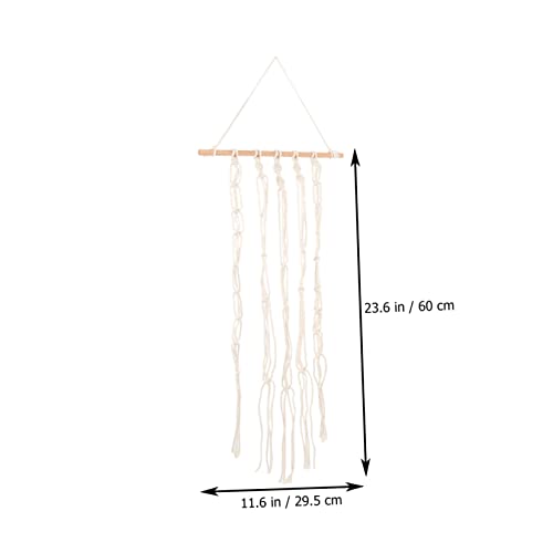 TOGEVAL Rustikaler Macrame Haarspangenhalter Wanddeko Boho Haarschmuck Organizer für Mädchen Praktischer Aufbewahrungsständer für Haarclips und Stirnbänder für Familie und Bekannte von TOGEVAL