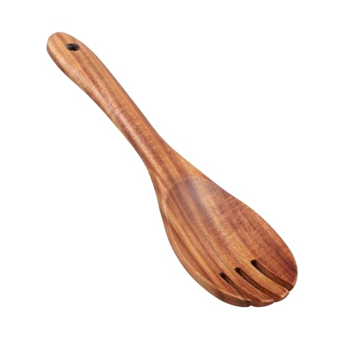 TOGEVAL Salatbesteck Holz Salatgabel mit Langem Griff Ergonomisch Holzsalatbesteck Serviergabel für Müheloses Wenden und Servieren von Salaten und Speisen von TOGEVAL
