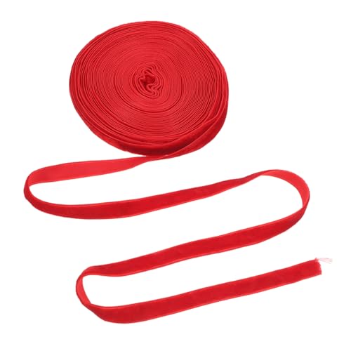 TOGEVAL Samtband Einseitig Flauschig Geschenkband Schleifenband zum Basteln DIY Dekoration für Geschenke und Blumenstrauß Rot von TOGEVAL