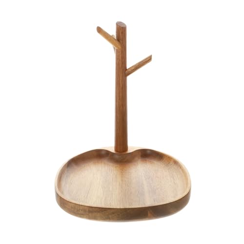 TOGEVAL Schlüsselbrett Holz mit Ablage Praktisches Schlüsselregal aus Echtholz für Tisch und Eingangsbereich Multifunktionales Desktop Ornament zur Schlüssel Schmuckaufbewahrung von TOGEVAL