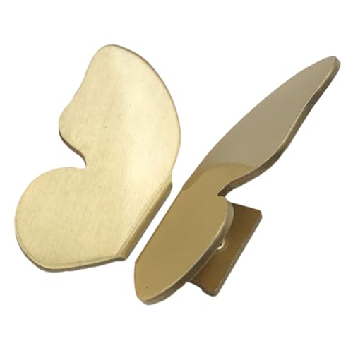 TOGEVAL Schmetterling Kommodenknöpfe aus Aluminiumlegierung ein Gebürstetes Gold Einfache Montage Stilvolle Schrankgriffe für Kleiderschrank Schminktisch und Möbel von TOGEVAL