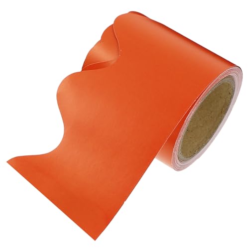 TOGEVAL Schwarze Tafelbordüre aus Kupferpapier Orange Praktische und Sichere Pinnwand Dekoration für Klassenzimmer Party Kindergarten Individuell Zuschneidbar Vielseitig Einsetzbar von TOGEVAL
