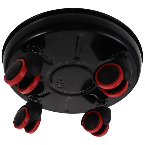 TOGEVAL Schwarzer Pflanzenroller mit Robusten Lenkrollen Beweglicher Pflanzentopf untersetzer Wasserdichter Erhöhter Blumentopf tablett für Innen und Außen Passend von TOGEVAL