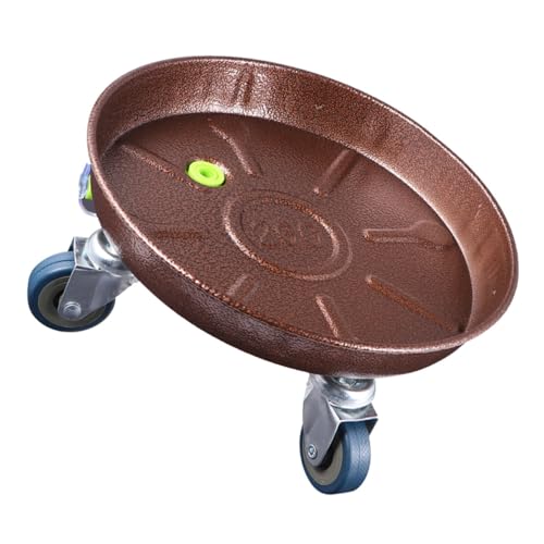 TOGEVAL Schwerer Pflanzenroller aus Eisen mit Universalrädern Mobiler Runder Blumenständer Robuster Pflanzenhalter für Innen und Außenbereich für Terrasse Balkon und Büro von TOGEVAL