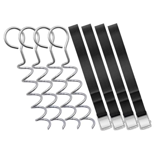 TOGEVAL Schwerer Verschleißfester Spiralschraubanker Teiliges mit Nylonbändern Tragbar für Outdoor Camping Zeltbefestigung Garten und Große Hunde Geeignet Einfach Erdreich Eindrehen von TOGEVAL