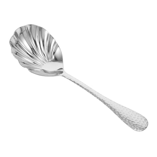 TOGEVAL Servierlöffel mit Gehämmerter Oberfläche Große Muschelform Vielseitiger Rührlöffel für Servieren und Mischen Design Leicht zu Reinigen Stilvolles Küchenutensil von TOGEVAL