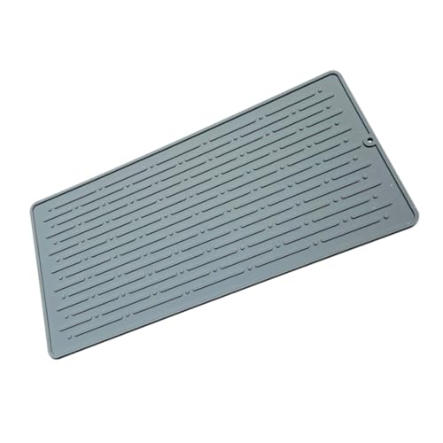 TOGEVAL Silikon Abtropfmatte Groß mit Überlauf Kante Rutschfestes Drain Pad für Küchenspüle Hitzebeständige Praktische Geschirr Trocknungsmatte und Isolierunterlage von TOGEVAL