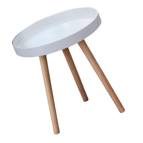 TOGEVAL Skandinavischer Beistelltisch Kleiner Sofatisch Weiß Multifunktionaler Wohnzimmertisch Nachttisch Sofa Side Storage Rack Kompakter Mini Tisch Für Schlafzimmer Büro Lounge von TOGEVAL