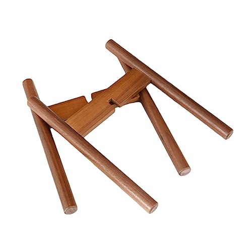 TOGEVAL Solider Cross Beech Pflanzenständer Klein Handgefertigter Indoor Blumentopfhalter mit Geraden Beinen Stabiles Klassisches Design Einfache Umweltfreundliche Lackierte Oberfläche von TOGEVAL