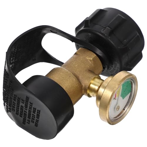 TOGEVAL Tank Adapter mit Druckanzeige Gasflaschen Adapter für Campingkocher und Grill Leicht Tragbar und Korrosionsbeständig Sichere und Einfache Installation Geeignet für Outdoor von TOGEVAL