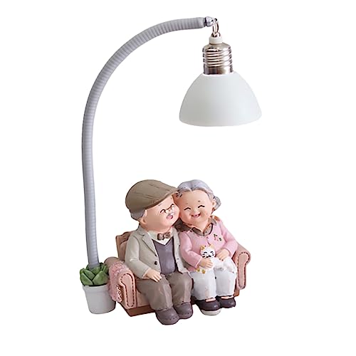 TOGEVAL The Old Couple Nachtlicht Resinschreibtischlampe Für Schlafzimmer Und Wohnzimmer Dekoratives Licht Mit Katzenmotiv Tragbare Tischlampe Mit Batterie Für Zuhause von TOGEVAL