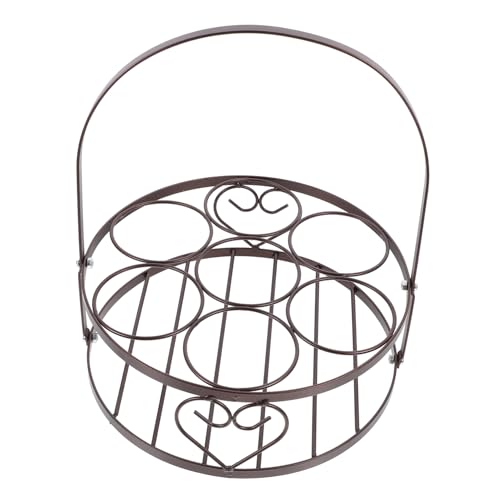 TOGEVAL Tragbarer Bierflaschenhalter Bierkorb Griff Praktischer Getränketräger für Restaurant Hotel und Outdoor Picknick Robust und Dekorativ in Antik bronzefarbe von TOGEVAL