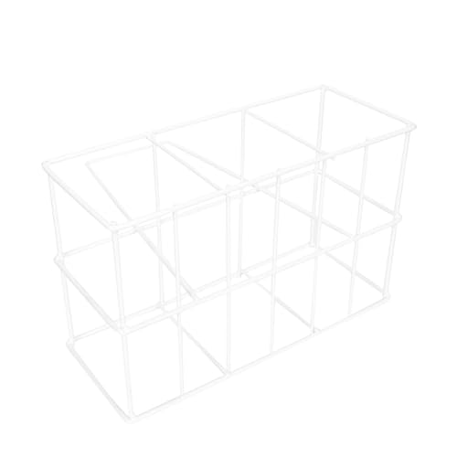 TOGEVAL Tragbarer Flaschenhalter mit Griff Stabiler Milchflaschen Bierflaschen Korb Praktischer Getränketräger zur Aufbewahrung und Transport Weißer für Küche und Bar von TOGEVAL