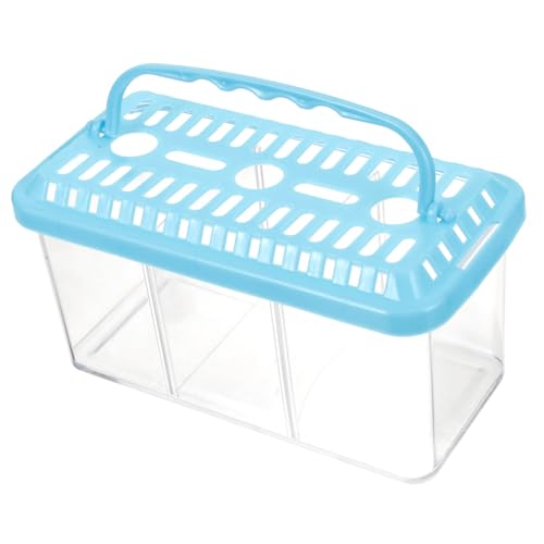 TOGEVAL Transparente Fischzuchtbox mit Fächern Abnehmbare Trennwände Kleine Isolationsbox für Fisch Garnelenaufzucht Geeignet als Brutkasten Trennung Aggressiver oder Kranker Fische von TOGEVAL