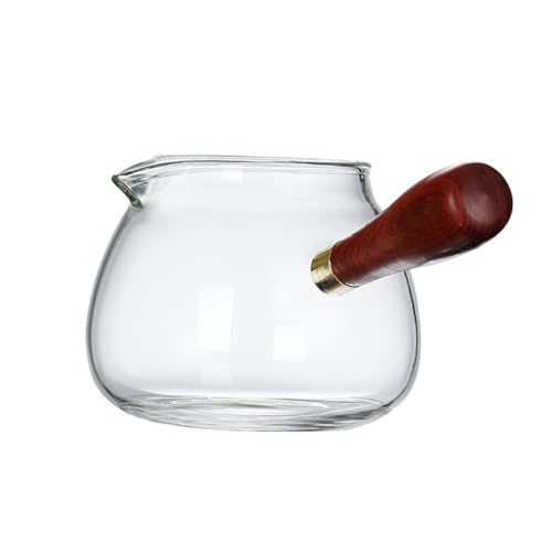 TOGEVAL Transparente Glas teekanne mit Seitlichem Griff Hitzebeständig Multifunktional Komfortabel zu Halten Elegantes Design Geeignet für Losen Tee Teezubereitung im Haushalt von TOGEVAL