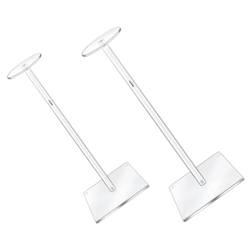 TOGEVAL Transparenter Hutständer mit Abnehmbarem Regal Verstellbarer Cap Display Ständer für Baseballkappen Fischerhüte und Schmuck Robuster Organizer für Schreibtisch und Kommode von TOGEVAL