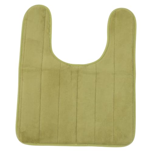 TOGEVAL U förmige Badezimmer badematte aus Saugfähiger Baumwolle Rutschfester Badteppich in Grasgrün Weicher Wc vorleger für Warme Füße und Schnelle Feuchtigkeitsaufnahme von TOGEVAL